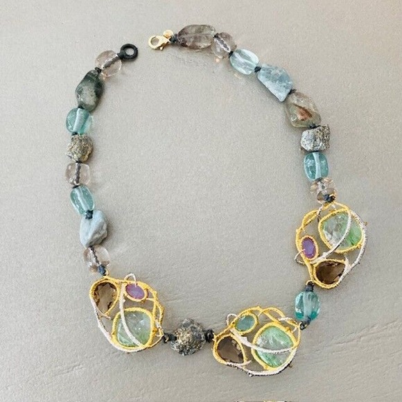 NWOT $1,025 Alexis Bittar Elements Maldivian Crystal Vine Statement Necklace - Picture 5 of 12